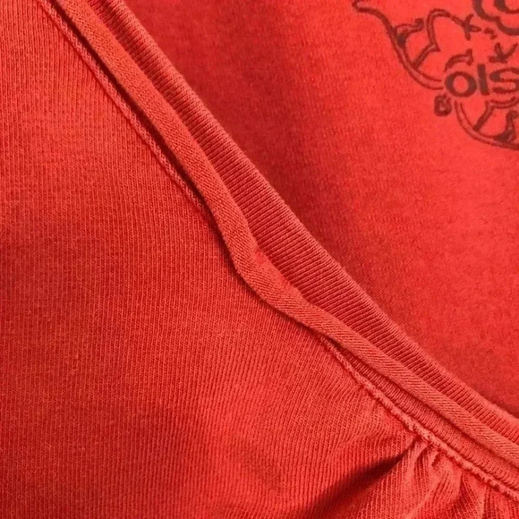Olsen Short Sleeved  Shirt V-Neck Orange Size Small - Picture 7 of 16